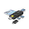 AXAGON CRE-SMP2A, USB-A + USB-C PocketReader 4-slot čítačka Smart card (eID klient) + SD/microSD/SIM (CRE-SMP2A)