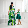 Trojset- Gaba luxusné dlhé šaty zelené Veľkosť dieťa 1: 104, Veľkosť dieťa 2: 98, Veľkosť mama: XS Trojset- Gaba luxusné dlhé šaty zelené Veľkosť dieťa 1: 104, Veľkosť dieťa 2: 98, Veľkosť mama: XS