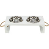 BE NORDIC bar s miskami, 2 × 0,4 l/o 14 cm/38 × 18 × 10 cm, MDF/nerez, biela BE NORDIC bar s miskami, 2 × 0,4 l/o 14 cm/38 × 18 × 10 cm, MDF/nerez, biela