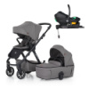 PETITE&MARS Kočík kombinovaný ICON 2v1 Dove Grey LITE RWS + Core Pro i-Size Black Grey + Báza PETITE&MARS Kočík kombinovaný ICON 2v1 Dove Grey LITE RWS + Core Pro i-Size Black Grey + Báza