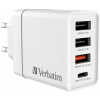 Verbatim CHR-30EU2 USB nabíječka, 3x USB A, 1x USB-C®, 30 W, Dodávka energie, QC 3.0, Power Delivery 3.0, bílá Verbatim CHR-30EU2 USB nabíječka, 3x USB A, 1x USB-C®, 30 W, Dodávka energie, QC 3.0, Power Delivery 3.0, bílá