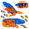 DINOSAURIE NÁKLADNÉ AUTO VYSTREĽOVAČ AUTÍČOK TRANSPORTER ŠMYKĽAVKA + 6 x AUTÍČKA DINOSAURIE NÁKLADNÉ AUTO VYSTREĽOVAČ AUTÍČOK TRANSPORTER ŠMYKĽAVKA + 6 x AUTÍČKA