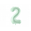 PartyDeco Fóliový balón narodeninové číslo 2 pastelovo-zelený 72 cm PartyDeco Fóliový balón narodeninové číslo 2 pastelovo-zelený 72 cm