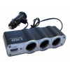 Trojitý rozdelovač do autozapalovača 12V + usb Trojitý rozdelovač do autozapalovača 12V + usb