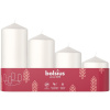 Sviečky Bolsius Pillar Advent, Vianoce, biele, 60/80/100/120x48 mm, bal. 4 ks Sviečky Bolsius Pillar Advent, Vianoce, biele, 60/80/100/120x48 mm, bal. 4 ks