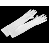 Dlhé spoločenské rukavice saténové - (43 cm) biela (12 pár)