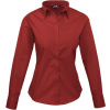 PREMIER PR 300 / Dámska popelínová košeľa s dlhým rukávom - burgundy L PREMIER PR 300 / Dámska popelínová košeľa s dlhým rukávom - burgundy L