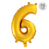 JUNIOR Balón narodeninový 76 cm - číslo 6, zlatý JUNIOR Balón narodeninový 76 cm - číslo 6, zlatý