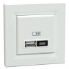 Zásuvka Asfora USB A+C 21W bílá Zásuvka Asfora USB A+C 21W bílá