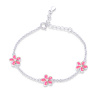 MINET Strieborný náramok s ružovými kvetmi JMAD0043PB14 MINET Strieborný náramok s ružovými kvetmi JMAD0043PB14