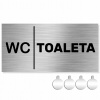 NEREZOVÁ Tabuľa na dvere / stenu WC TOALETA 10x20 Hliník NEREZOVÁ Tabuľa na dvere / stenu WC TOALETA 10x20 Hliník