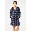 Key Dámsky župan 431 B25 - flanelová bavlna Tmavomodrá L Key Dámsky župan 431 B25 - flanelová bavlna Tmavomodrá L