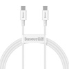 Synchronizačný a nabíjací kábel USB-C / USB-C BASEUS - 100 W - 2 m - biely Synchronizačný a nabíjací kábel USB-C / USB-C BASEUS - 100 W - 2 m - biely