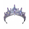 B-TOP Slávnostná čierna tiára s fialovými a čírymi kamienkami B-TOP Slávnostná čierna tiára s fialovými a čírymi kamienkami