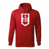 DRAGOWA pánska mikina s kapucňou army boy, červená 320g/m2 - M DRAGOWA pánska mikina s kapucňou army boy, červená 320g/m2 - M