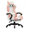 zahrada-XL Herná stolička s opierkou na nohy, ružovo biela, umelá koža 287994 zahrada-XL Herná stolička s opierkou na nohy, ružovo biela, umelá koža 287994