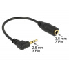 Delock audio stereo kábel 2,5 mm samec pravouhlý na 3,5 mm samica,3 pin 14 cm Delock audio stereo kábel 2,5 mm samec pravouhlý na 3,5 mm samica,3 pin 14 cm