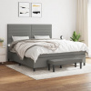 Box spring postel s matrací tmavě šedá 160x200 cm textil Šedá 3136686 Box spring postel s matrací tmavě šedá 160x200 cm textil Šedá 3136686