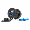 Vodotesná nabíjačka s modrým LED indikátorom 4,2A 2xUSB 12/24V AMiO-04217 Vodotesná nabíjačka s modrým LED indikátorom 4,2A 2xUSB 12/24V AMiO-04217