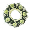 Smútočný borovicový veniec O 80cm Hortenzia & Ruža & Dahlia & Doplnky zelená & krémová umelý Smútočný borovicový veniec O 80cm Hortenzia & Ruža & Dahlia & Doplnky zelená & krémová umelý
