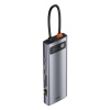 Dokovacia stanica / replikátor portov BASEUS 9v1 - USB-C na USB-C / HDMI / VGA / SD / 3x USB-A / ethernet - sivá Dokovacia stanica / replikátor portov BASEUS 9v1 - USB-C na USB-C / HDMI / VGA / SD / 3x USB-A / ethernet - sivá
