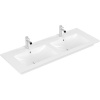 VILLEROY & BOCH Venticello dvojumývadlo na skrinku s dvomi otvormi, dva prepady, 1300 x 500 mm, biela alpská, s povrchom CeramicPlus, 4111DLR1 VILLEROY & BOCH Venticello dvojumývadlo na skrinku s dvomi otvormi, dva prepady, 1300 x 500 mm, biela alpská, s povrchom CeramicPlus, 4111DLR1