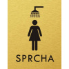 Štítok na dvere zlat.mat. 7x9cm Picto / SPRCHY ženy Zlatá matná Štítok na dvere zlat.mat. 7x9cm Picto / SPRCHY ženy Zlatá matná