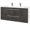 Dreja Umývadlova skrinka GIO SZZ2 120 - N01 Biela lesk / Úchytka T02 / D16 Tmavý betón Dreja Umývadlova skrinka GIO SZZ2 120 - N01 Biela lesk / Úchytka T02 / D16 Tmavý betón