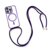AppleMix Kryt pre Apple iPhone 13 Pro - podpora MagSafe + šnúrka na zavesenie - gumový - priehľadný / fialový AppleMix Kryt pre Apple iPhone 13 Pro - podpora MagSafe + šnúrka na zavesenie - gumový - priehľadný / fialový