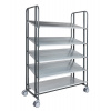 Policový vozík Kongamek, lak, sivý, 5 flexibilných políc, 1277 x 638 x 1850 mm, 4 otočné kolieska Policový vozík Kongamek, lak, sivý, 5 flexibilných políc, 1277 x 638 x 1850 mm, 4 otočné kolieska