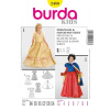 Strih Burda žltý 2480 - detský kostým šaty pre princeznú, Snehulienka Strih Burda žltý 2480 - detský kostým šaty pre princeznú, Snehulienka