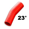 Silikónové koleno 23° 45mm, Červené Dĺžka: 150mm Silikónové koleno 23° 45mm, Červené Dĺžka: 150mm