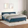 zahrada-XL Posteľný rám boxsping s matracom tmavomodrý 180x200 cm zamat 3141201 zahrada-XL Posteľný rám boxsping s matracom tmavomodrý 180x200 cm zamat 3141201