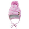 Pletená čiapka Little Angel na uväzovanie - ružová melír Pletená čiapka Little Angel na uväzovanie - ružová melír