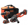 BLACK&DECKER BCK24D1M1S Sada aku vŕtačka 18V+uhlová brúska SAG BLACK&DECKER BCK24D1M1S Sada aku vŕtačka 18V+uhlová brúska SAG