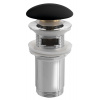 SAPHO Umývadlová výpusť 5/4“ pre prepad, click-clack, keramická zátka, hr.10-50mm, čierna mat AR903 SAPHO Umývadlová výpusť 5/4“ pre prepad, click-clack, keramická zátka, hr.10-50mm, čierna mat AR903