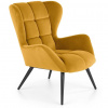HALMAR Kreslo ušiak TYRION, čierna/horčicová bluvel 68 HALMAR Kreslo ušiak TYRION, čierna/horčicová bluvel 68