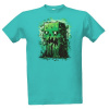 Tričko s potlačou Minecraft creeper pánské Carribean blue M Tričko s potlačou Minecraft creeper pánské Carribean blue M