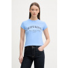 Calvin Klein Jeans tričko dámske bavlnené s elastanom LV047F815G modrá XS Calvin Klein Jeans tričko dámske bavlnené s elastanom LV047F815G modrá XS