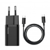 Baseus Super Si rýchlonabíjačka 25W USB-C + kábel 1m čierna Baseus Super Si rýchlonabíjačka 25W USB-C + kábel 1m čierna