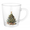 Altom Design Vianočný sklenený hrnček Čaro tradícií – stromček na čírom skle, 350 ml Altom Design Vianočný sklenený hrnček Čaro tradícií – stromček na čírom skle, 350 ml