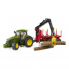 Bruder Traktor John Deere 7R 350 so zadným prívesom a 4 kladami Bruder Traktor John Deere 7R 350 so zadným prívesom a 4 kladami