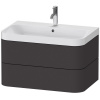 DURAVIT Happy D.2 Plus c-shaped závesná skrinka s nábytkovým umývadlom s otvorom, 2 zásuvky, 775 x 490 x 480 mm, grafit super matná, HP4347O8080 DURAVIT Happy D.2 Plus c-shaped závesná skrinka s nábytkovým umývadlom s otvorom, 2 zásuvky, 775 x 490 x 480 mm, grafit super matná, HP4347O8080