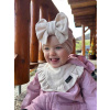 Detská čiapka / Turban s Mašľou, POINTELLE CAPPUCINO Detská čiapka / Turban s Mašľou, POINTELLE CAPPUCINO