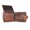 Elegantná kožená peňaženka č.8467 v hnedej farbe, ručne tamponovaná Elegantná kožená peňaženka č.8467 v hnedej farbe, ručne tamponovaná