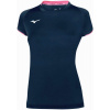 Mizuno Core Short Sleeve Tee W S, modrá / ružová Mizuno Core Short Sleeve Tee W S, modrá / ružová