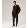 Atlantic NMP-389 dlhé/r S-2XL pánske pyžamo víno-černá L Atlantic NMP-389 dlhé/r S-2XL pánske pyžamo víno-černá L
