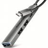 AXAGON HUE-STC, 4x USB ALU STRIP hub, 1x USB-A 5Gbps, 2x USB-A & 1x USB-C 480Mbps, kabel USB-C 12cm AXAGON HUE-STC, 4x USB ALU STRIP hub, 1x USB-A 5Gbps, 2x USB-A & 1x USB-C 480Mbps, kabel USB-C 12cm