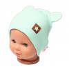 Baby Nellys Rebrovaná dvojvrstvová čiapka s uškami TEDDY - mätová, veľ. 68/74 Baby Nellys Rebrovaná dvojvrstvová čiapka s uškami TEDDY - mätová, veľ. 68/74