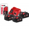 Milwaukee - Sada AKU 18/12V 3x5Ah 1x2.0Ah +nabíjačka 4933451423 Milwaukee - Sada AKU 18/12V 3x5Ah 1x2.0Ah +nabíjačka 4933451423